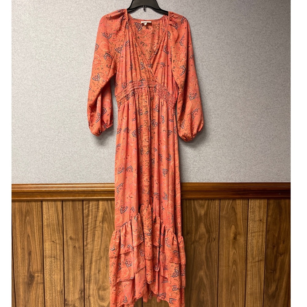 Boemo Anthropologie Paisley maxi dress Long sleeve bohemian dress LP(ZZ5)